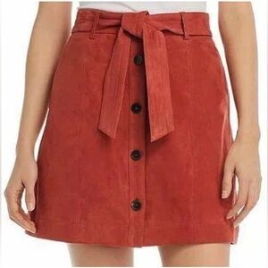 SUEDE JOIE NEIDA Mini Skirt Buttons Tie Waist 
Desert Spice NWT